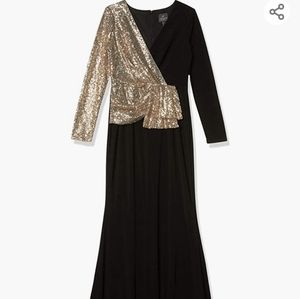 Adrianna Papell  Women's Sequins Jersey Mixed Gown